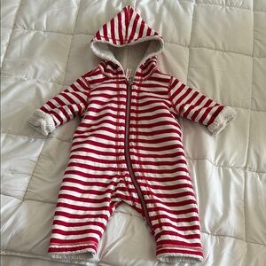 Hanna Andersson Red and White Striped Footie